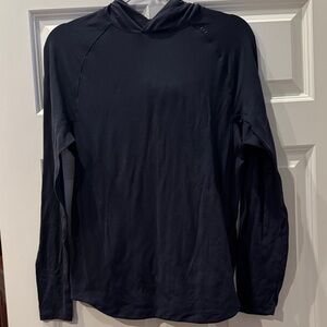 lululemon Men's Navy Blue License to Train Lightweight Hooded Long Sleeve Shirt